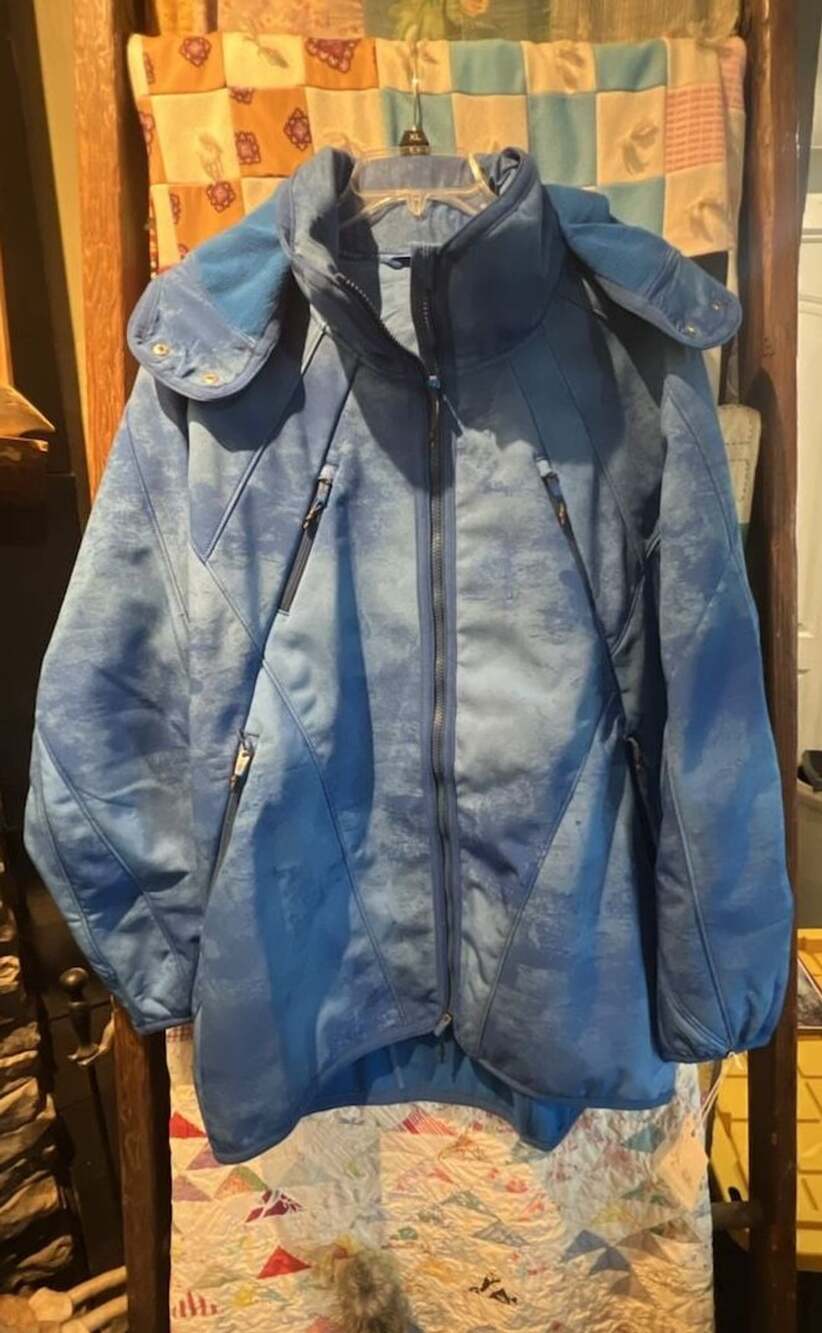 NWT FP Movement Free People Blue Gradient Washed Hooded Jacket Coat Size L